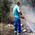 Incendio sterpaglie intervento Misericordia Andria