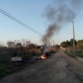 Incendio bidoni campagne andria