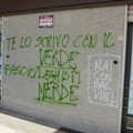Scritte contro il Comitato elettorale "Noi con Salvini"