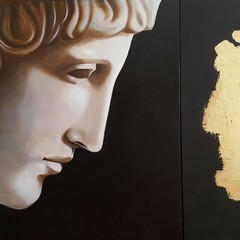 Giovanni Casamassima Il sogno di Venere Tecnica olio e foglia oro su tela dittico x