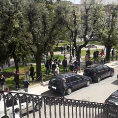 manifestazione degli ambulanti sotto Palazzo di Città ad Andria