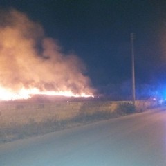 Vasto incendio di sterpaglia