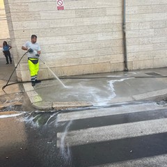 intervento straordinario di sanificazione intorno all'ospedale "Bonomo"