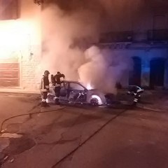 incendio autovettura piazza Sant'Agostino