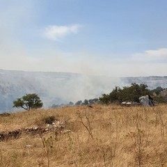 Vasto incendio nella zona di Torre San Pietro, nei pressi di Montegrosso