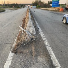 Camion frigo si ribalta sull'Andria Corato