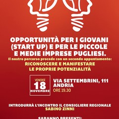 Giovani, imprese, start up: incontro ad Andria
