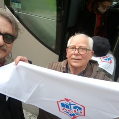 Manifestazione dell'Acli Puglia con Gianluigi Cesari e Franco Sellitri, storico dirigente aclista di Andria