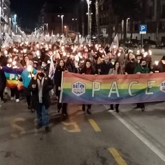 Manifestazione dell'Acli Puglia con Gianluigi Cesari e Franco Sellitri, storico dirigente aclista di Andria