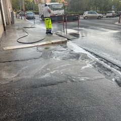 intervento straordinario di sanificazione intorno all'ospedale "Bonomo"