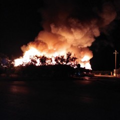 incendio a deposito di pedane in via Bisceglie angolo via Da Villa