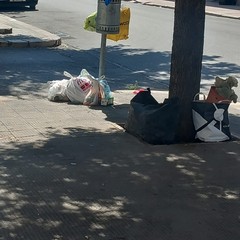 buste della spazzatura lasciate in via Annunziata