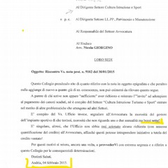 lettera del Comune di Andria