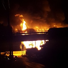 incendio deposito pedane di legno via Bisceglie