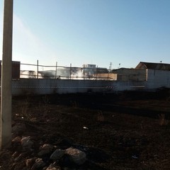 Incendio deposito pedane: fiamme spente solo stamane