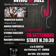 Wine & Jazz: questa sera Francesco Bianco e la sua band al "Cortile"