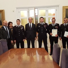 Cerimonia per l'encomio ai Carabinieri Aiello, Nardiello e Borreca