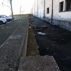 Incuria e degrado nell'area prospiciente il parcheggio del Cimitero