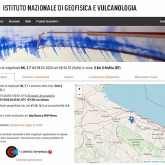 Il terremoto localizzato dall'Istituto Nazionale di Geofisica e Vulcanologia