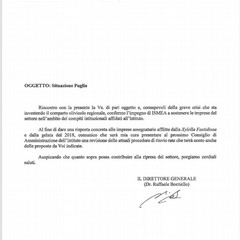 Lettera ISMEA