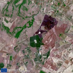 L'immagine sull'entità dell'incendio a Castel del Monte ripresa dal satellite