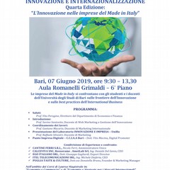 4^ edizione su “L’Innovazione nelle imprese del Made in Italy”