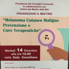 locandina sul Meeting melanoma cutaneo maligno prevenzione e cure terapeutiche