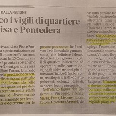 stralcio dell'articolo pubblicato sulla pagina fb dell'ass. Matera
