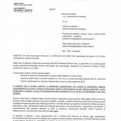 Nota della Regione Puglia