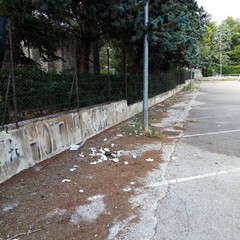 degrado ed inciviltà nel piazzale della chiesa di San Luigi