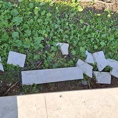 Danneggiato il muretto in pietra