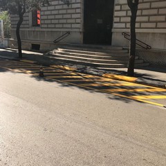scuola Oberdan strisce a terra