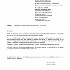 Segnalazione situazione Largo Grotte Patrimonio