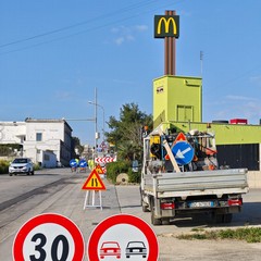 lavori lungo la strada provinciale nei pressi del McDonald’s