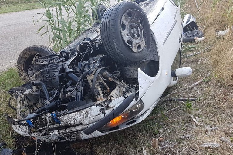 incidente stradale Corato Castel del Monte. <span>Foto Vigilanza Giurata</span>