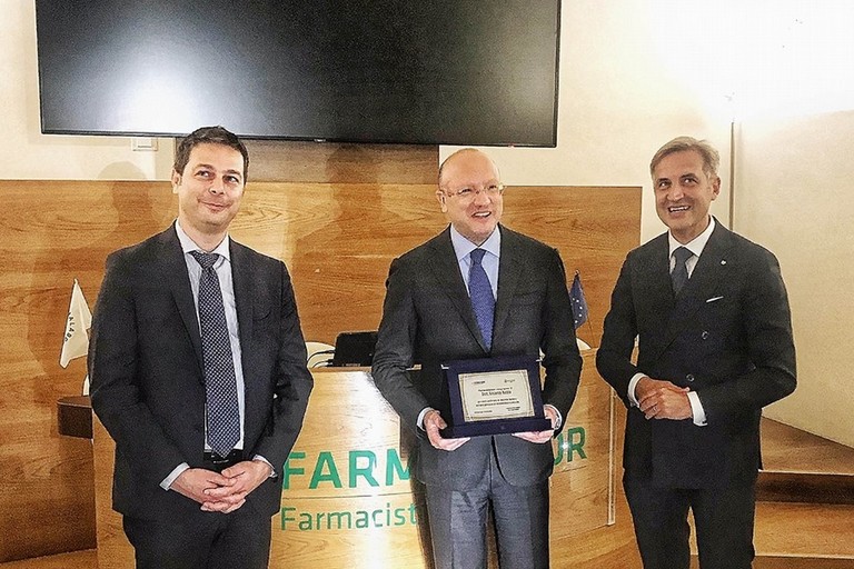 da sx il sindaco di Canosa Roberto Morra, Vincenzo Boccia e Sergio Fontana