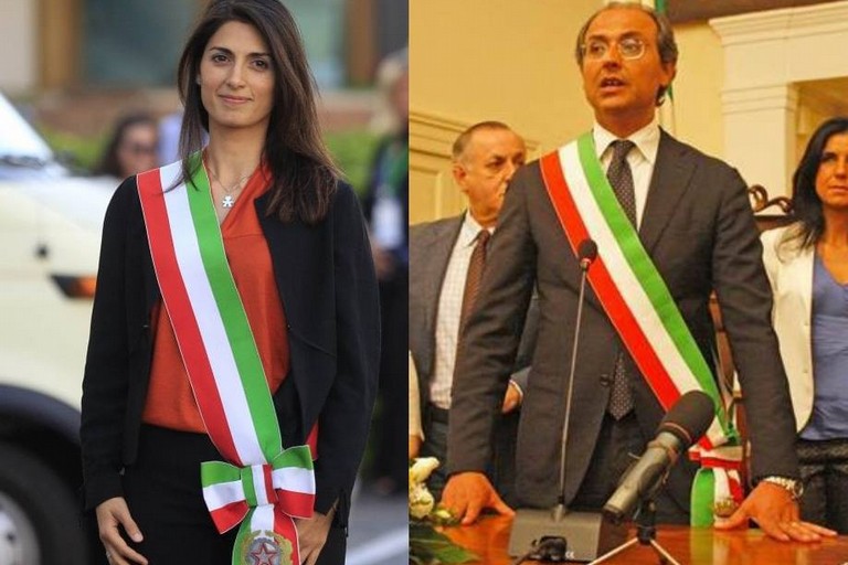 Il Sindaco di Roma Raggi con il Sindaco di Andria Giorgino