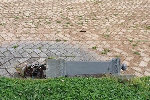 fontana divelta al Monumento ai Caduti