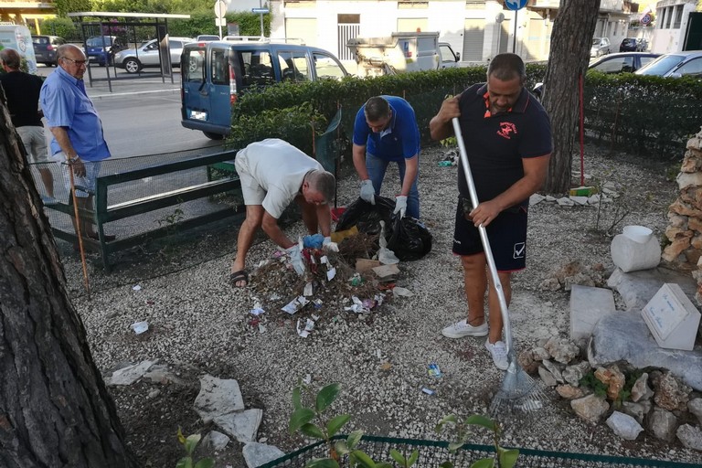 la cura dei giardinetti di piazzale Giuseppe Colasanto