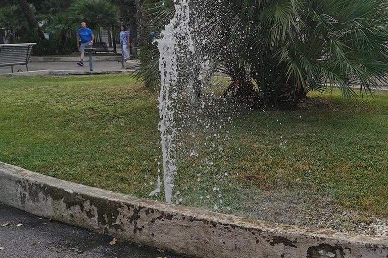 danneggiato impianto di irrigazione zona Cappuccini