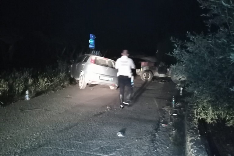 incidente stradale sulla strada comunale di S. Brigida