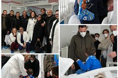 Gli idoli biancazzurri al Bonomo incontrano i piccoli tifosi in corsia