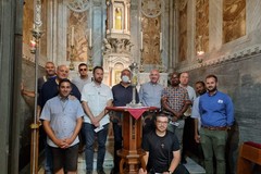 Il Vescovo Giovanni Massaro e i giovani preti di Avezzano in visita presso la Cattedrale di Andria