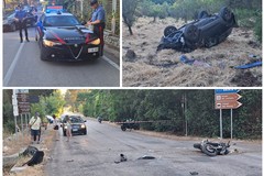 Incidente con dubbia dinamica auto moto a Castel del Monte: tre feriti