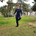 Palestra all’aperto, funambolo "fai da te " nella villa comunale di Andria