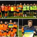 Solidarietà all'Ucraina dalle squadre di calcio a 5 della Asl Bt e del Comune che pareggiano il loro incontro