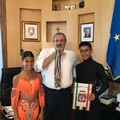 I fratelli di origine andriese, Ilaria e Giovanni Tesse, ricevuti stamane dal presidente Emiliano
