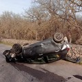 Incidente sulla via vecchia Spinazzola: auto si cappotta ferito lievemente giovane di Andria