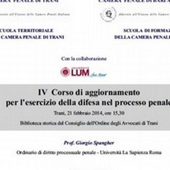 Al via il corso di formazione per la difesa nel processo penale