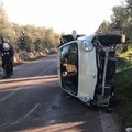 Un'altra auto ribaltata su una strada andriese